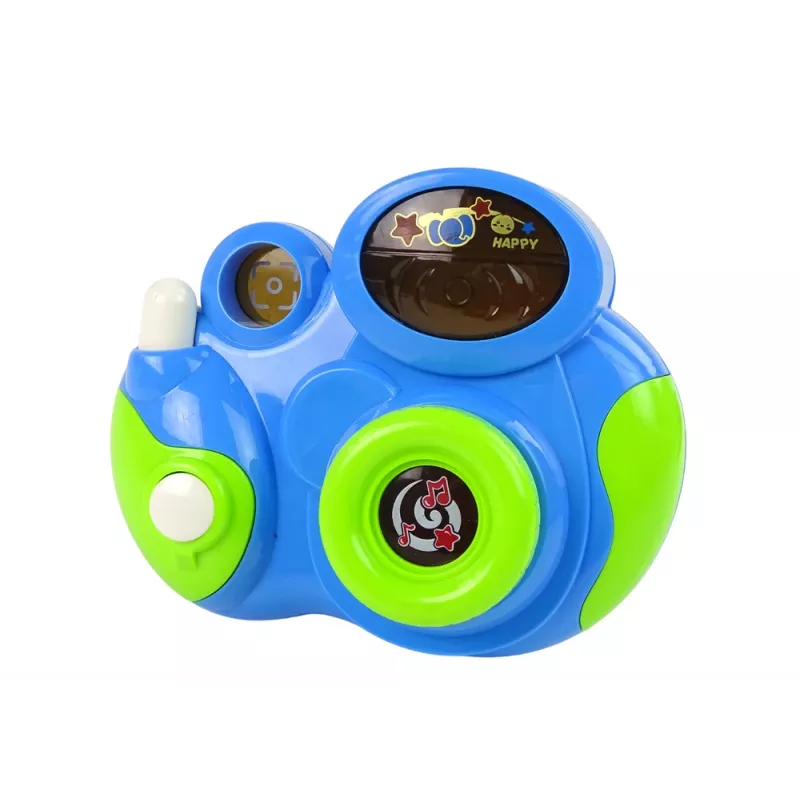 LEAN TOYS Máquina fotográfica interativa para bebés com melodias de luz e som, cor azul