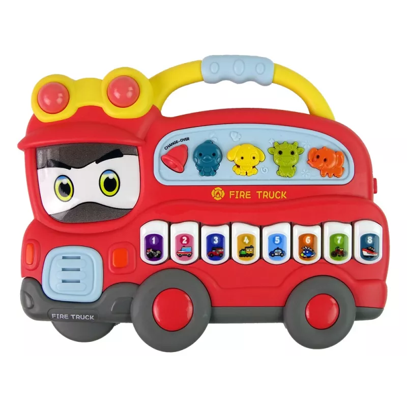 LEAN TOYS Piano Interativo Bombeiros Sons de Animais Veículo Melodias