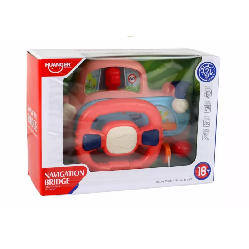 LEAN TOYS Volante Rosa Interativo Simulador de Condução Multifuncional