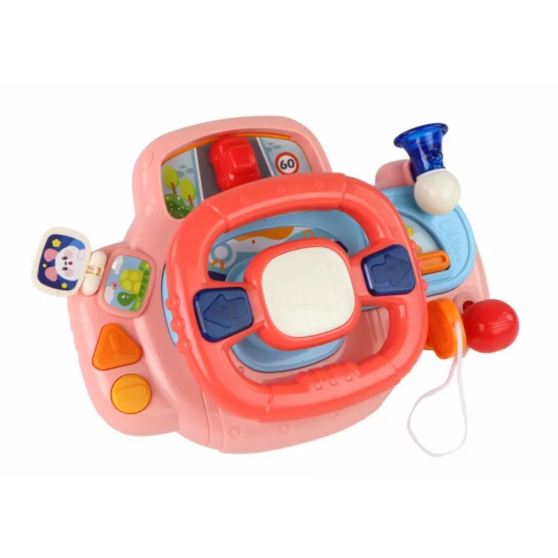 LEAN TOYS Volante Rosa Interativo Simulador de Condução Multifuncional