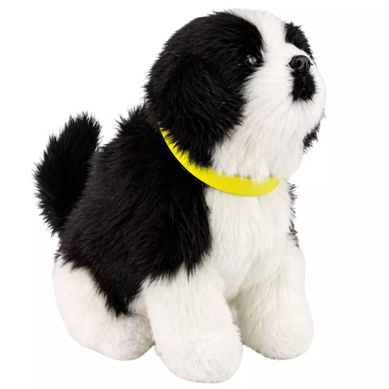 LEAN TOYS Cão de Peluche Interativo com Pelo Macio, Raça Border Collie