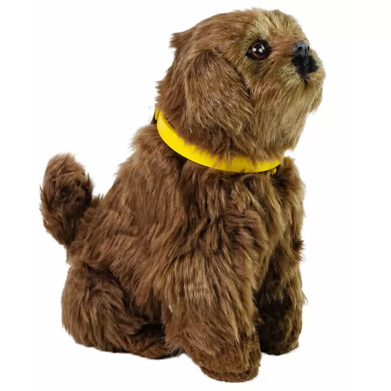 LEAN TOYS Cão de Peluche Interativo com Pelo Macio - Faça Festas na Cabeça e Aprenda as suas Funções