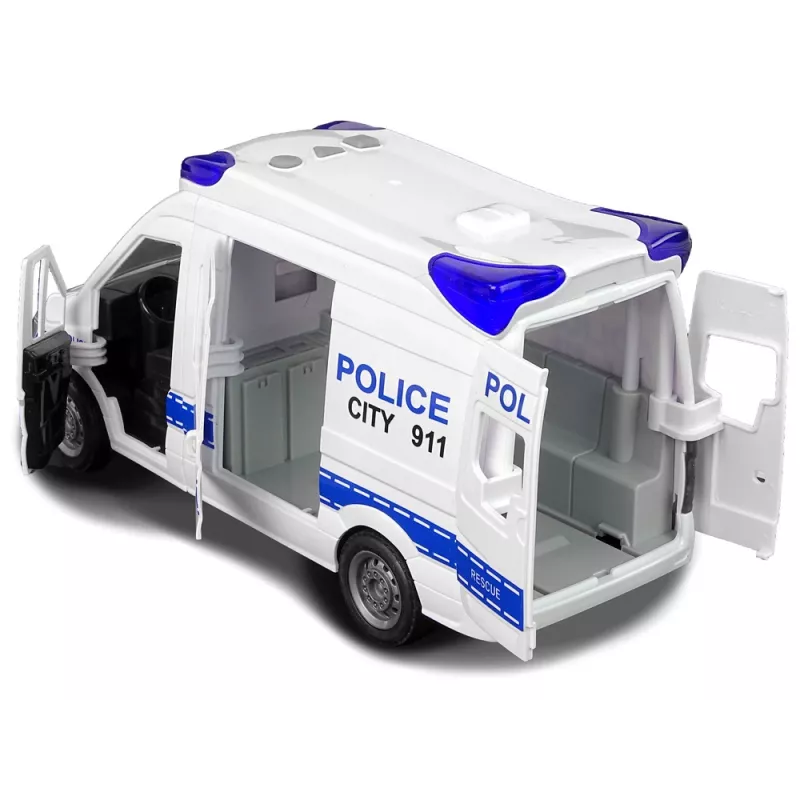 LEAN TOYS Carro de Polícia Rádio Interativo com Efeitos de Luz e Som, Portas que Abrem