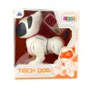 Cão robô interativo LEAN TOYS com comando, luz e som, branco-laranja