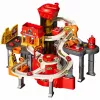 LEAN TOYS parque de estacionamento interativo com lavagem automóvel e oficina – conjunto de bombeiros com 8 carros