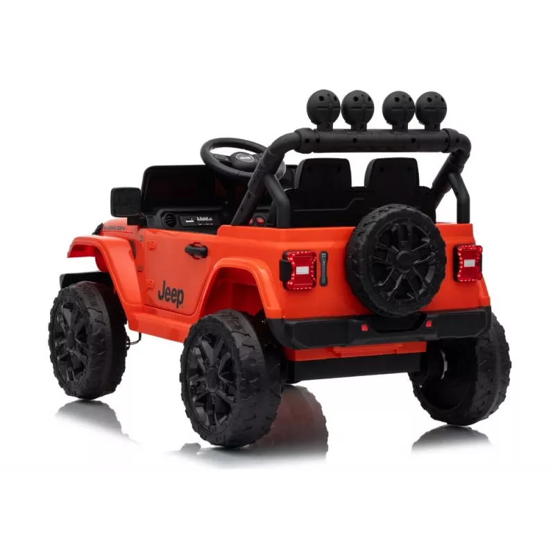 LEAN TOYS Jeep Rubicon DK-JWR558 Veículo a bateria para criança 24V laranja com comando remoto para pais
