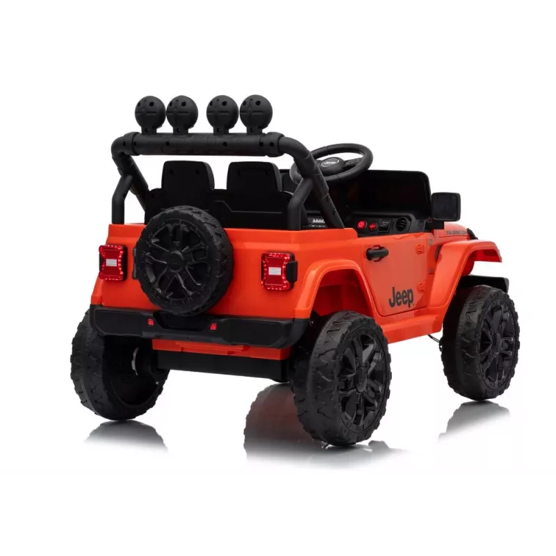 LEAN TOYS Jeep Rubicon DK-JWR558 Veículo a bateria para criança 24V laranja com comando remoto para pais