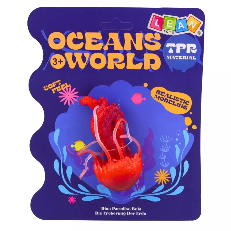 LEAN TOYS Jellyfish Figura de borracha esticável animal marinho realista 9 cm