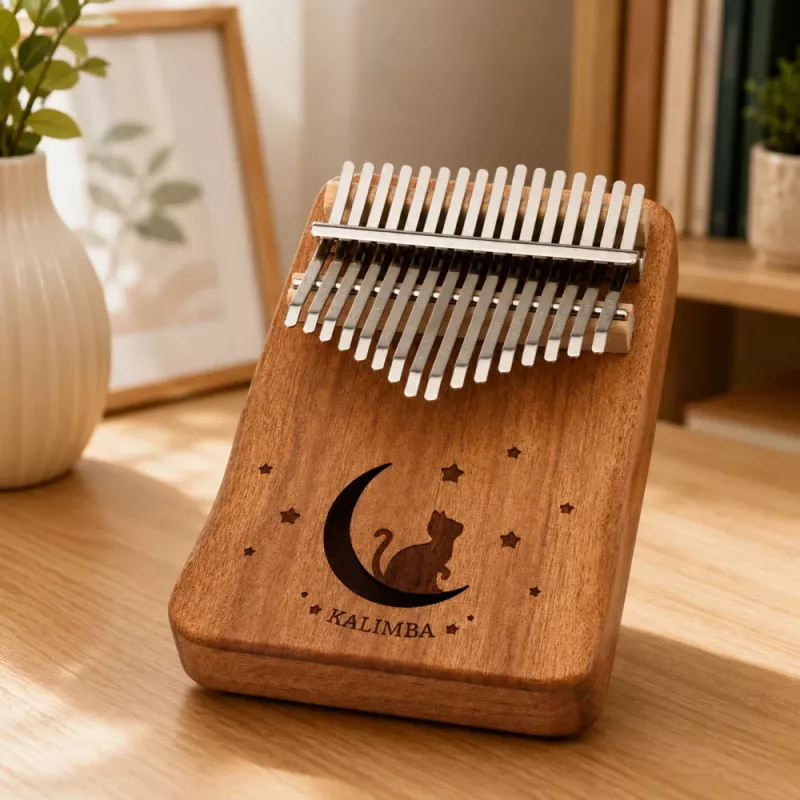 Kalimba LEAN TOYS 17 teclas instrumento musical de madeira com bolsa de acessórios