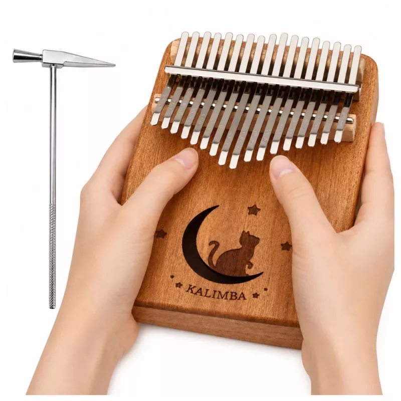 Kalimba LEAN TOYS 17 teclas instrumento musical de madeira com bolsa de acessórios