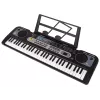 LEAN TOYS Teclado com microfone instrumento musical para crianças Preto