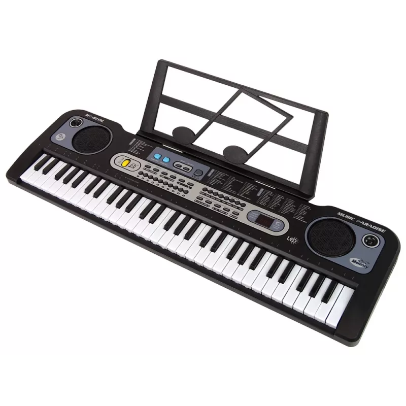 LEAN TOYS Teclado com microfone instrumento musical para crianças Preto