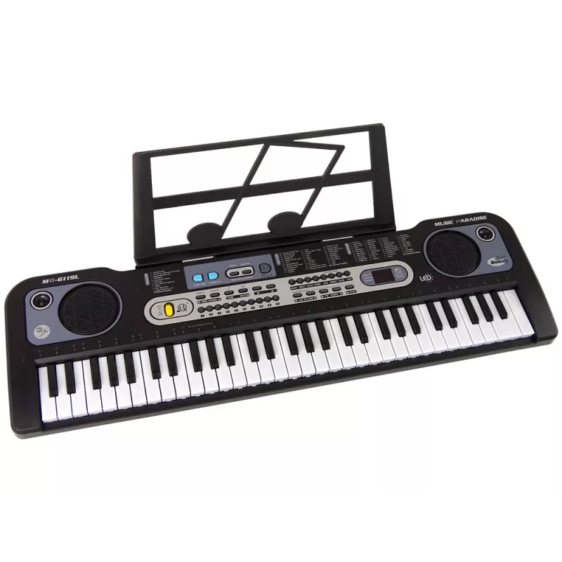 LEAN TOYS Teclado com microfone instrumento musical para crianças Preto