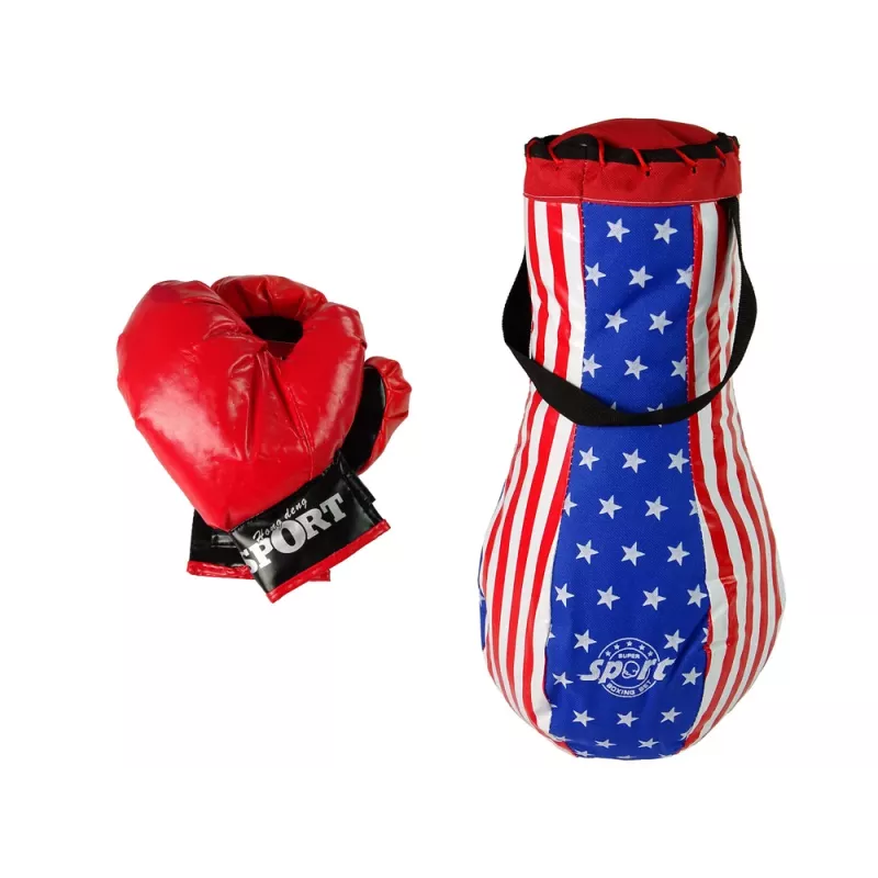 LEAN TOYS Conjunto de Saco de Boxe para Crianças, Mega Conjunto com Luvas, Conjunto de Saco de Boxe 40 cm