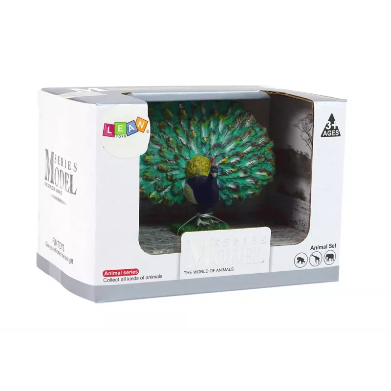 LEAN TOYS Grande Figura de Coleção do Pavão-real