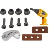 LEAN TOYS Caixa de Ferramentas DIY Grande + Berbequim com Bateria Conjunto de Artesão