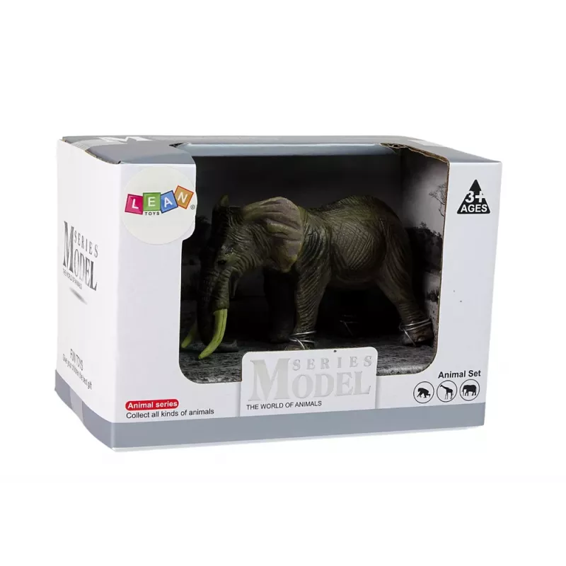 LEAN TOYS Grande Figura de Coleção Elefante Animais do Mundo