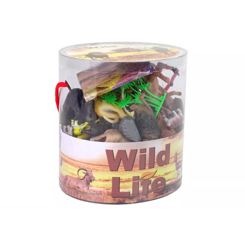 LEAN TOYS Conjunto Grande de Figuras Animais Selvagens Safari + Acessórios 34 Elementos