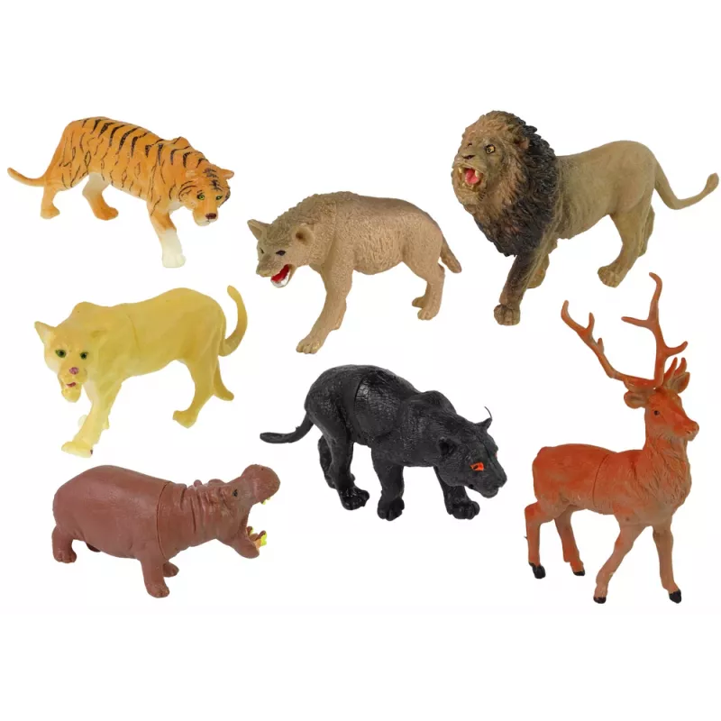 LEAN TOYS Conjunto Grande de Figuras Animais Selvagens Safari + Acessórios 34 Elementos