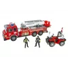 LEAN TOYS Grande conjunto de bombeiros com carro de bombeiros, figuras e capacete de quad para crianças