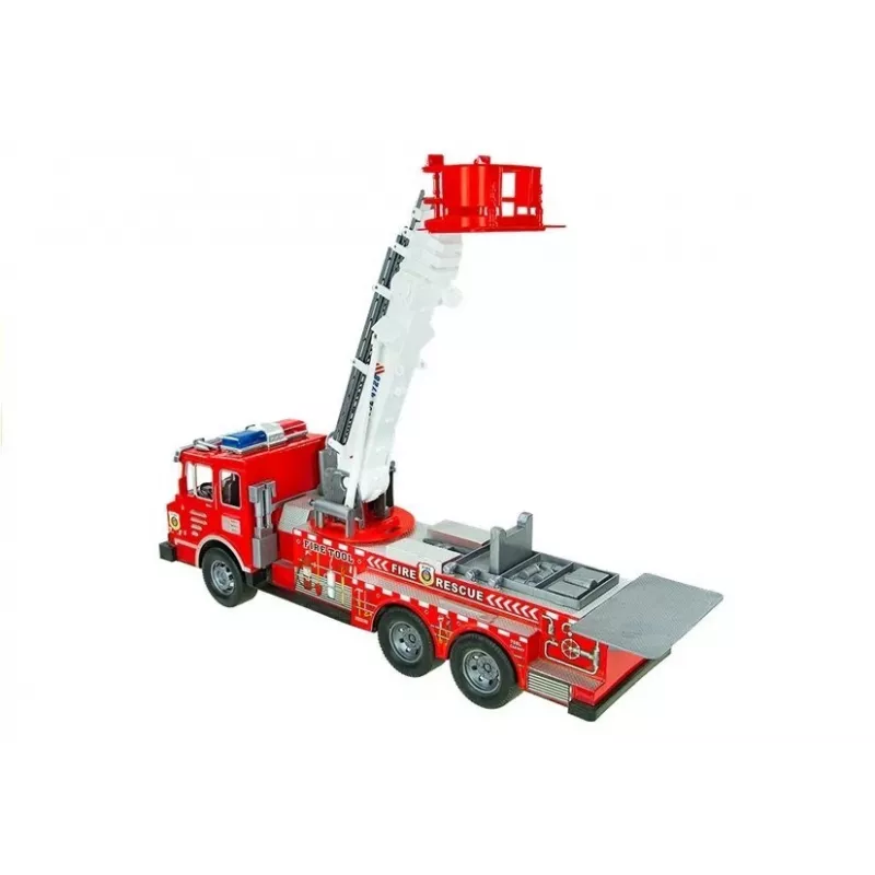 LEAN TOYS Grande conjunto de bombeiros com carro de bombeiros, figuras e capacete de quad para crianças