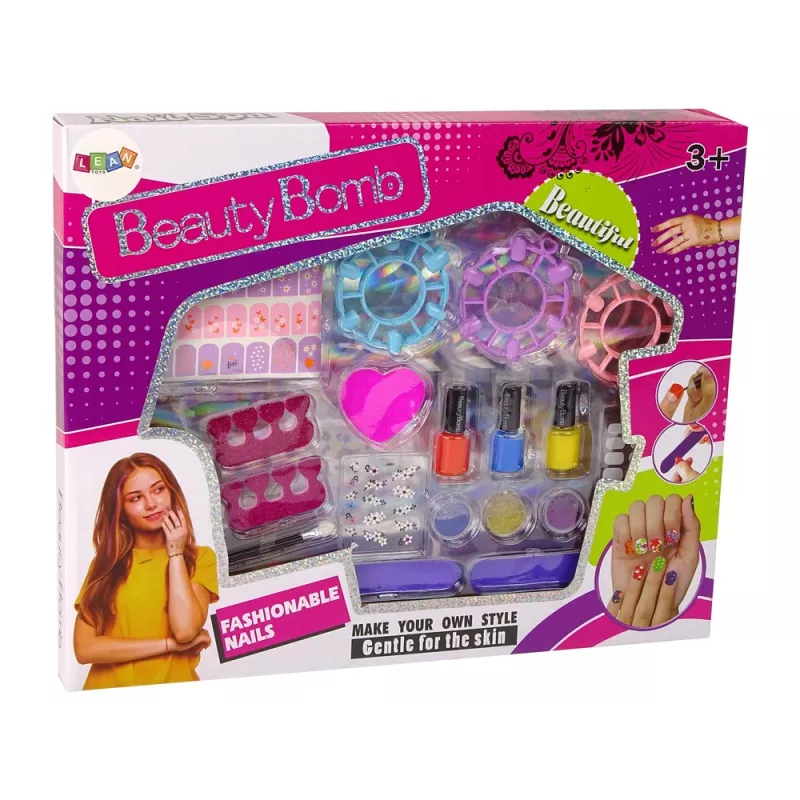 LEAN TOYS Grande Conjunto de Verniz de Unhas Vernizes Autocolantes Separadores de Dedos