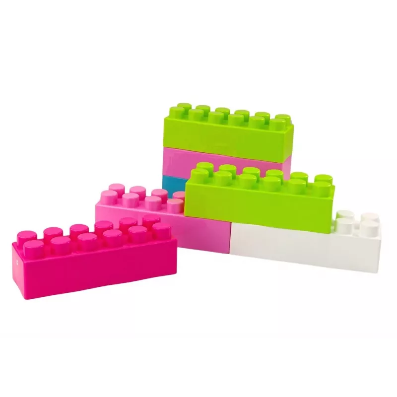 Blocos de construção grandes e alongados LEAN TOYS em saco com autocolantes coloridos – 20 peças