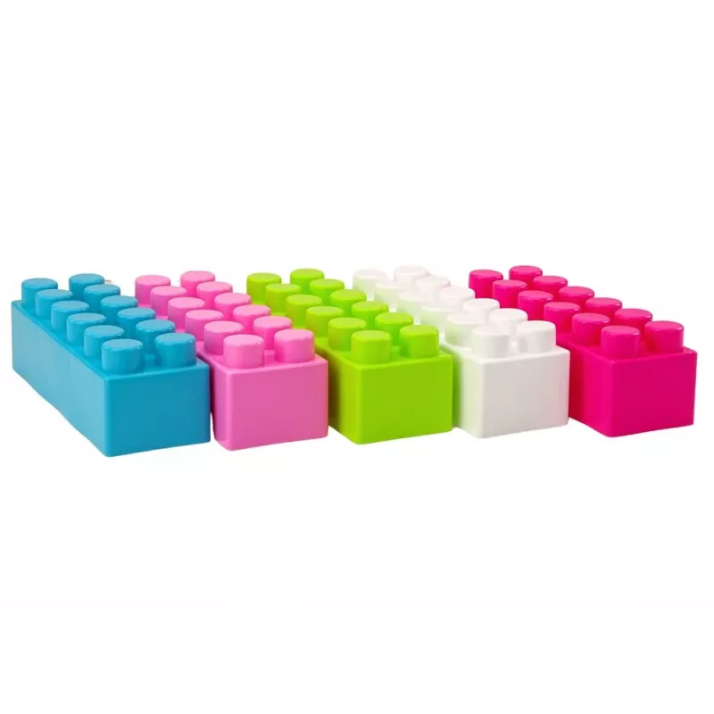 Blocos de construção grandes e alongados LEAN TOYS em saco com autocolantes coloridos – 20 peças