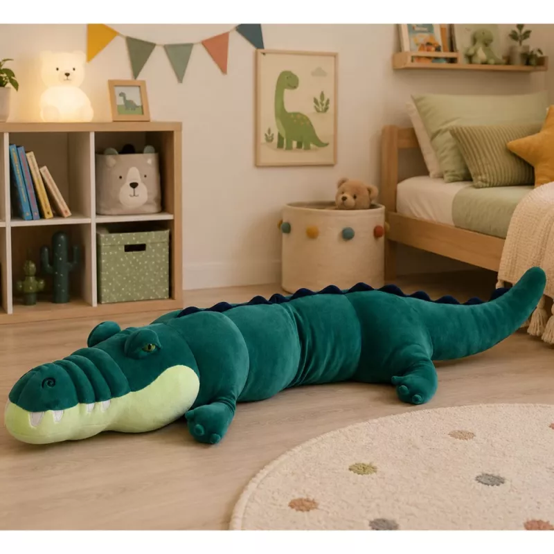 Peluche crocodilo grande mascote LEAN TOYS realista verde 150 cm