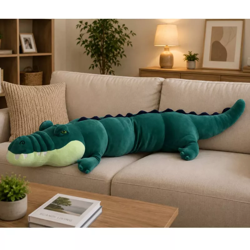Peluche crocodilo grande mascote LEAN TOYS realista verde 150 cm