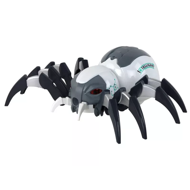 LEAN TOYS Grande aranha RC telecomandada a pilhas, branca e cinzenta
