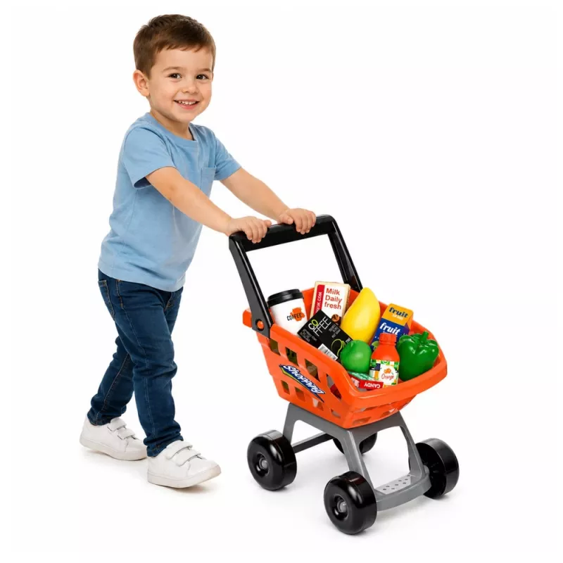 LEAN TOYS Conjunto de Caixa de Supermercado Grande - 60 Peças com Luz, Som & Acessórios, Brinquedo de Faz de Conta para Crianças a partir de 3 Anos