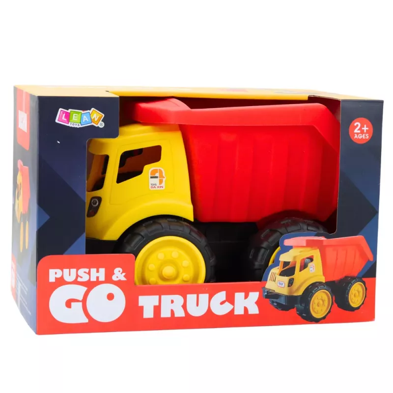LEAN TOYS camião basculante grande para crianças veículo de construção de areia vermelho-amarelo