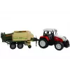 LEAN TOYS Grande trator com atrelado, máquina agrícola, 65 cm