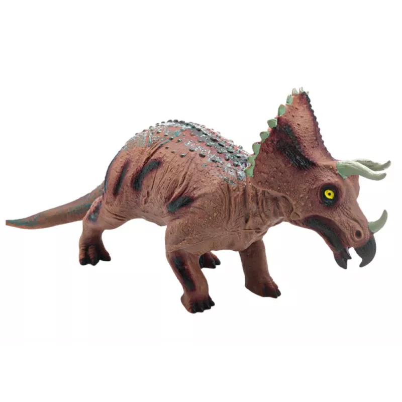 LEAN TOYS Grande Figura de Dinossauro Triceratops com Som 36 cm Castanho
