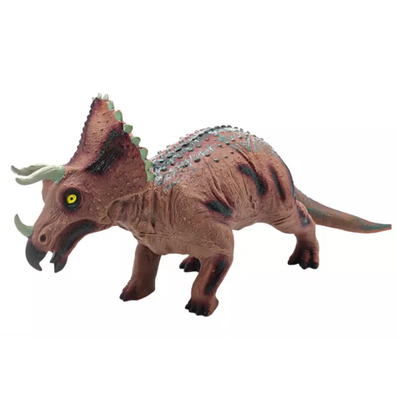 LEAN TOYS Grande Figura de Dinossauro Triceratops com Som 36 cm Castanho