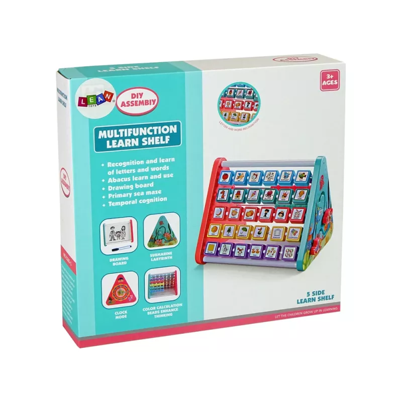 LEAN TOYS Prateleira educativa triângulo contadores letras objetos animais