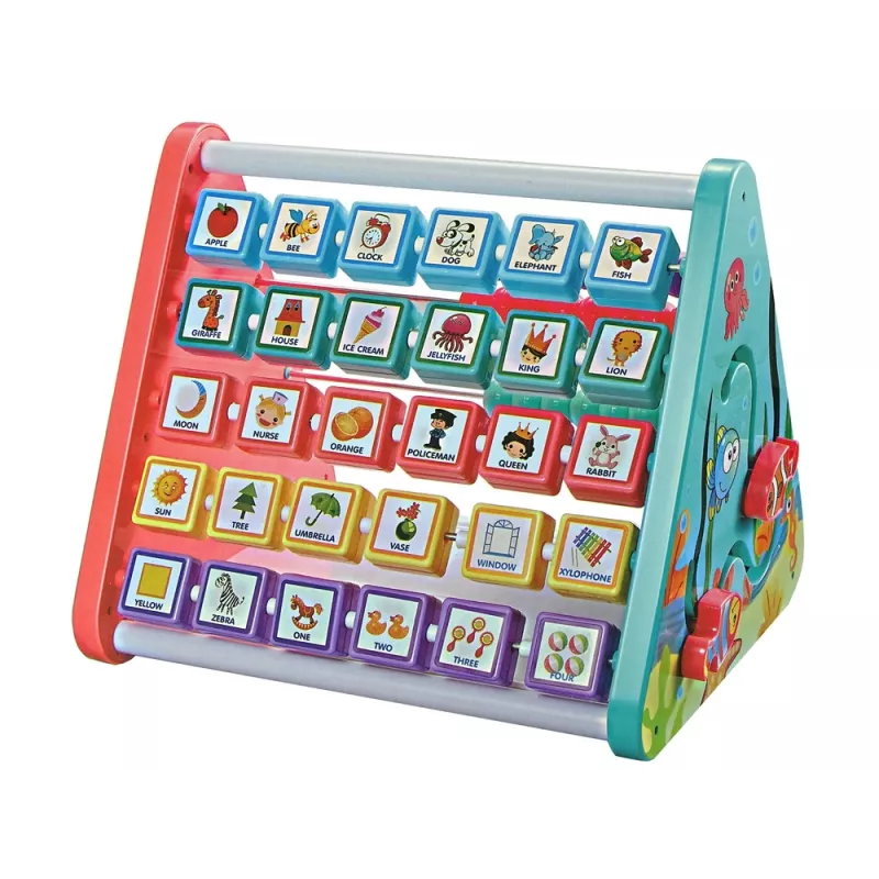 LEAN TOYS Prateleira educativa triângulo contadores letras objetos animais