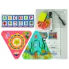 LEAN TOYS Prateleira educativa triângulo contadores letras objetos animais