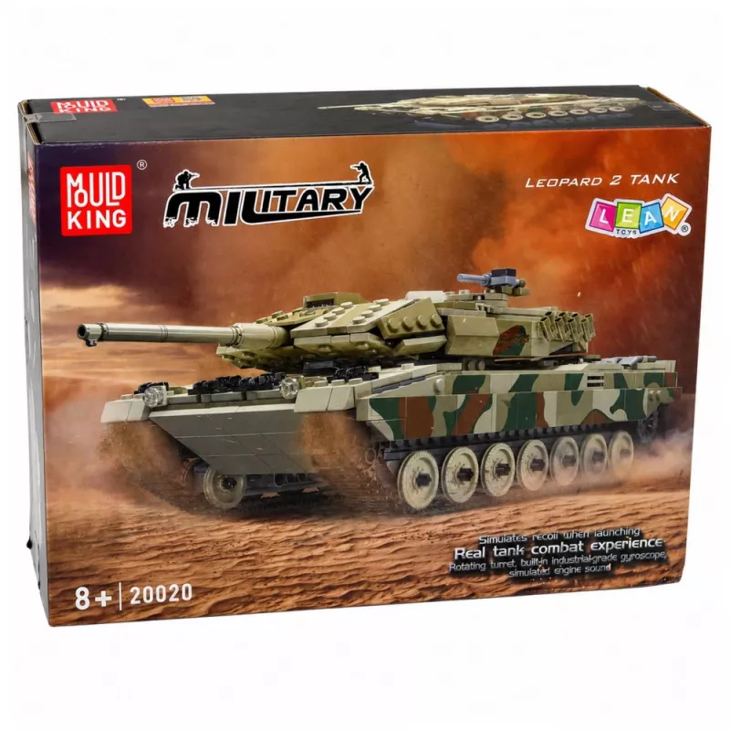 LEAN TOYS Blocos de construção tanque militar Leopard RC com controlo remoto 1100 unid.