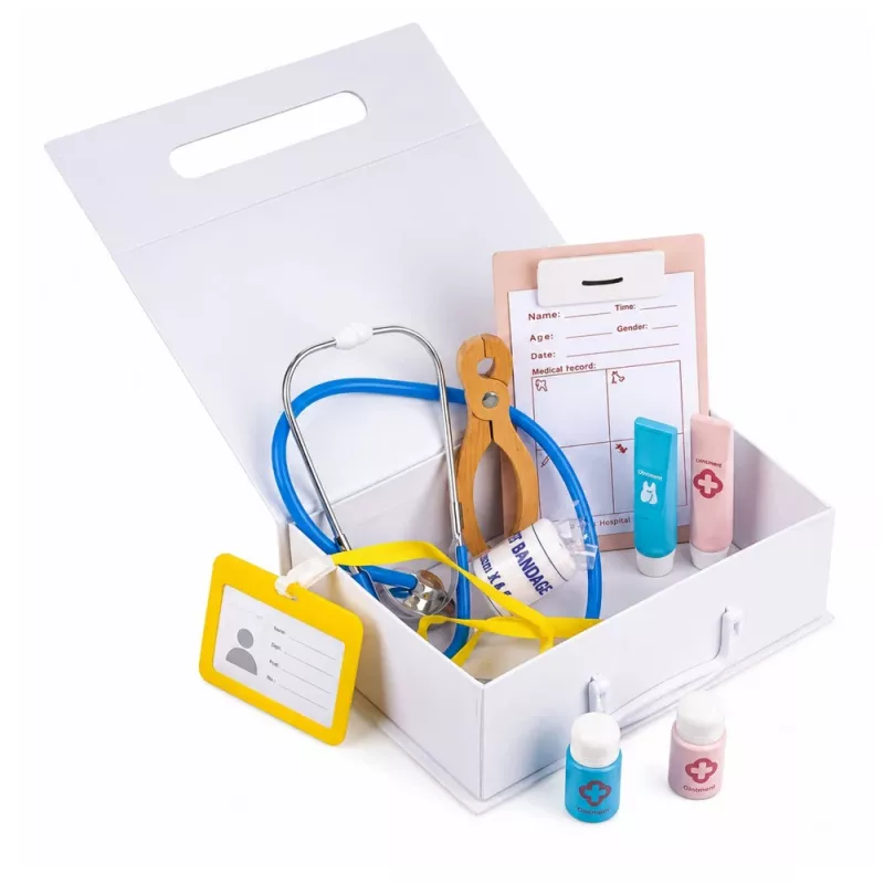 LEAN TOYS Conjunto de pequeno médico - instrumentos médicos - acessórios reais - 36 peças