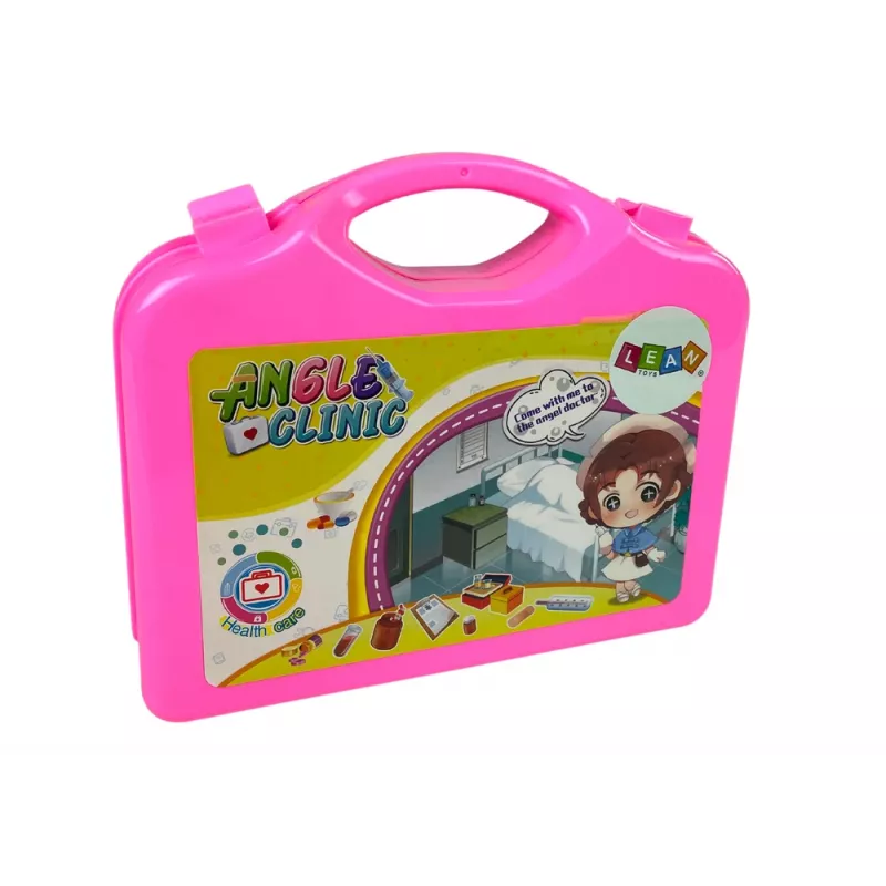 LEAN TOYS Conjunto de pequeno médico em mala rosa Estetoscópio