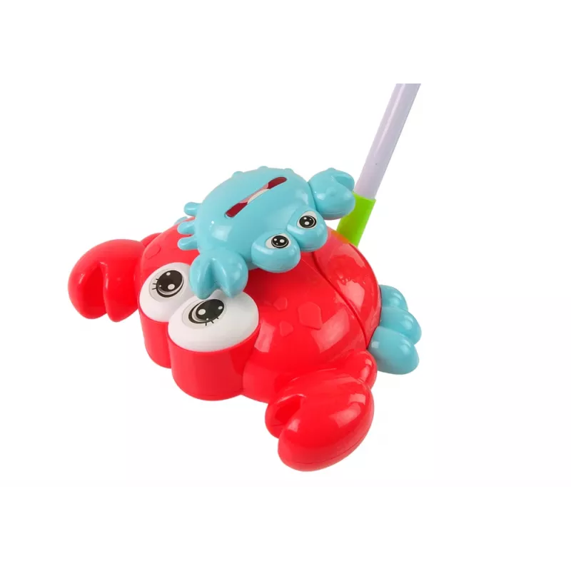 LEAN TOYS Bastão Empurrador Luminoso Caranguejo Vermelho Música