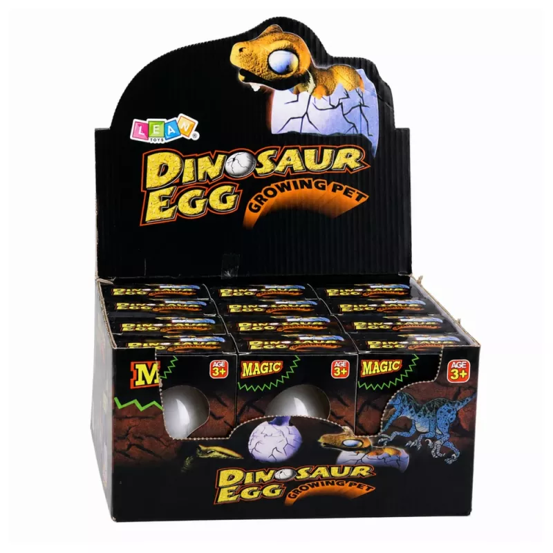 Ovo mágico LEAN TOYS dinossauro a eclodir na água, branco, 6,5 cm