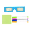 LEAN TOYS Quadro branco 3D mágico iluminado óculos azul