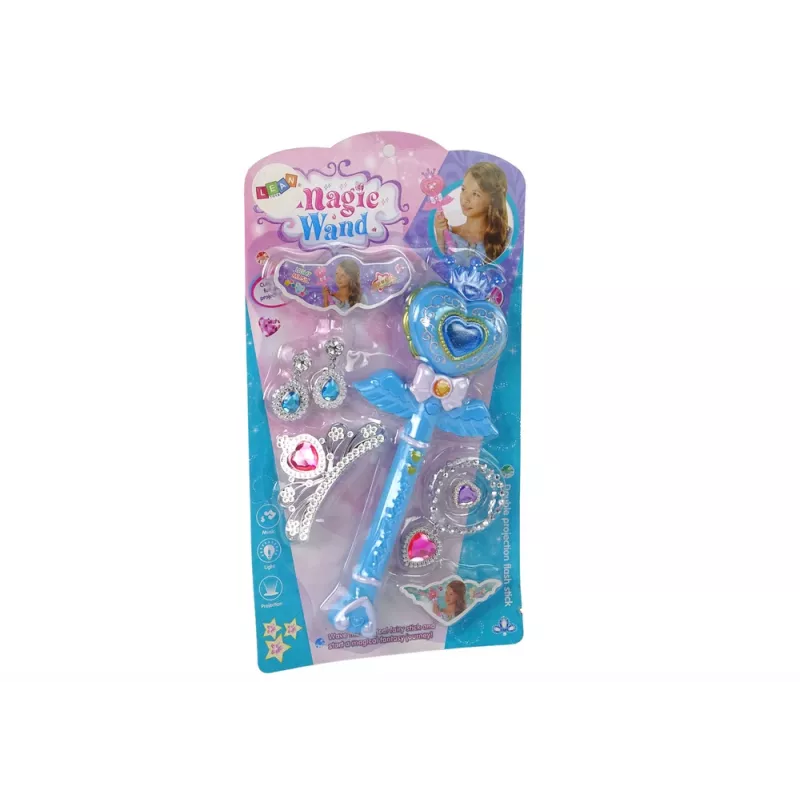 LEAN TOYS Conjunto Princesas de Conto de Fadas Mágicas Varinha Interativa Luz Som Função Projetor de Estrelas