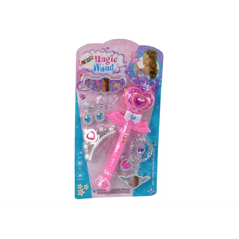 LEAN TOYS Conjunto Princesas de Conto de Fadas Mágicas com Varinha Interativa, Luz, Som e Função Projetor de Estrelas