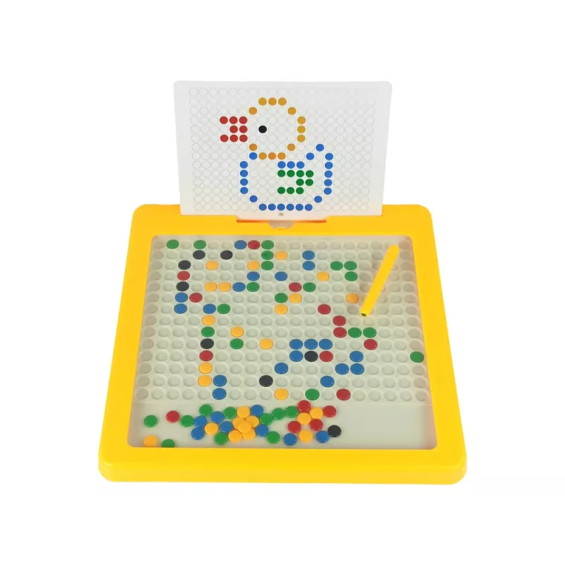 LEAN TOYS Quadro magnético 100 contas amarelas