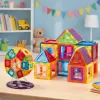LEAN TOYS conjunto de blocos magnéticos, 70 peças – brinquedo educativo STEM de construção com ímanes de neodímio fortes, plástico ABS multicolor, seguro e durável para crianças a partir dos 3 anos