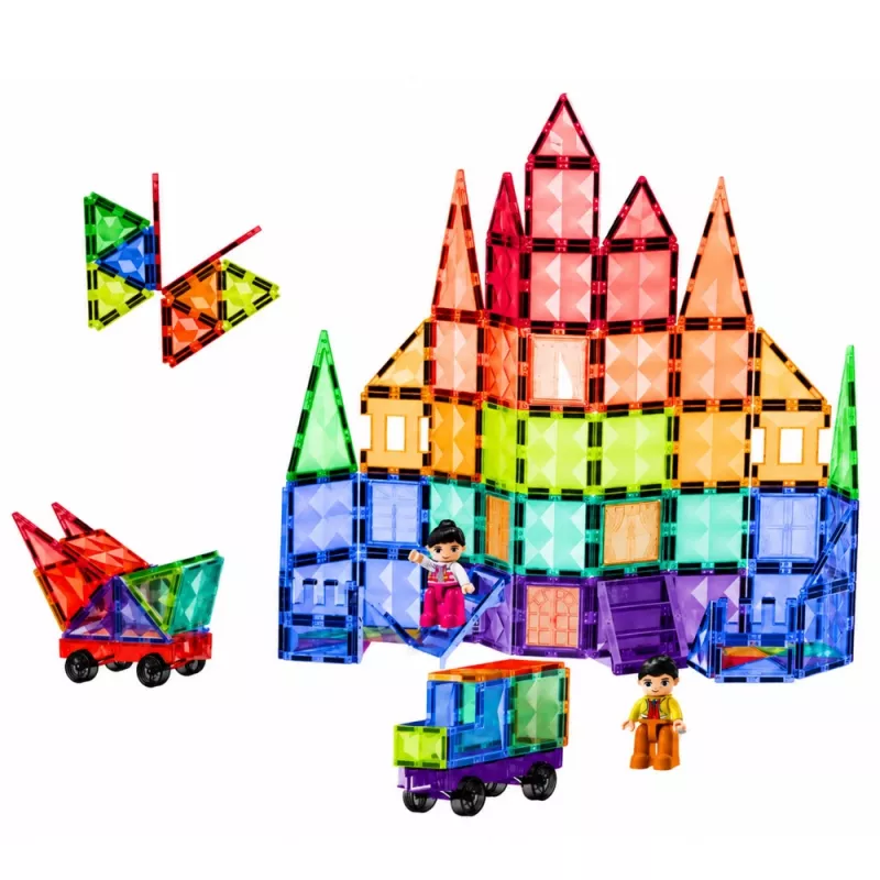 LEAN TOYS blocos de construção magnéticos painéis 3D criativos STEM coloridos 100 peças